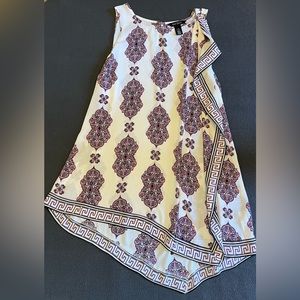 White House Black Market Cream and Purple Tunic